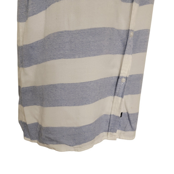 Rails Striped Button Collar Cap Sleeve Beachy Coastal Nautical Fisherman Blue - Picture 5 of 14